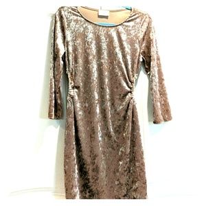 Crushed velvet clutch waist dress